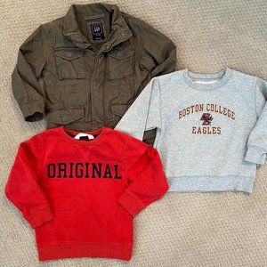 Boys Spring Jacket and Crewneck Sweatshirts